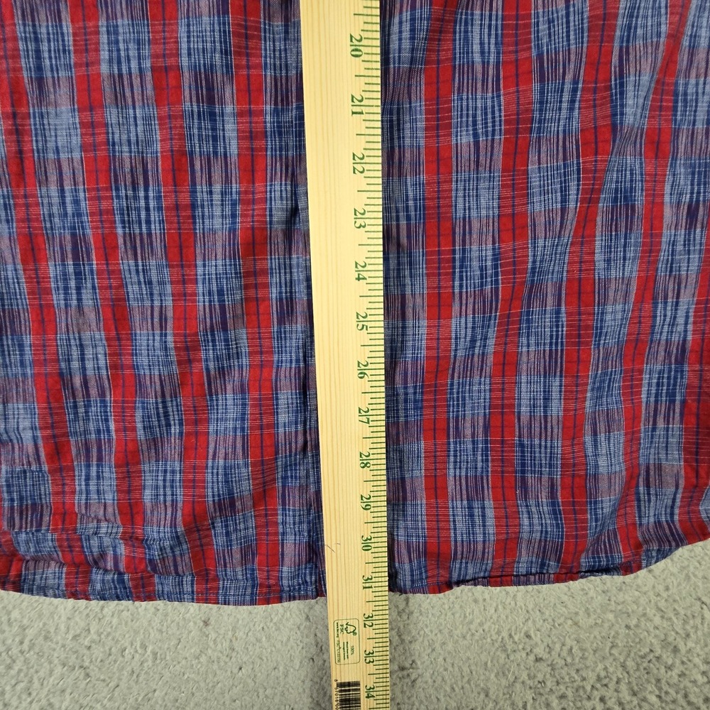 Moon shine Shirt Mens XL Plaid Short Sleeve Pearl Snap Western - Picture 13 of 14